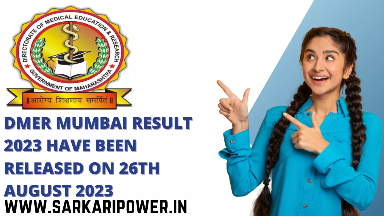 DMER Mumbai Result 2023 have been released on 26th August 2023