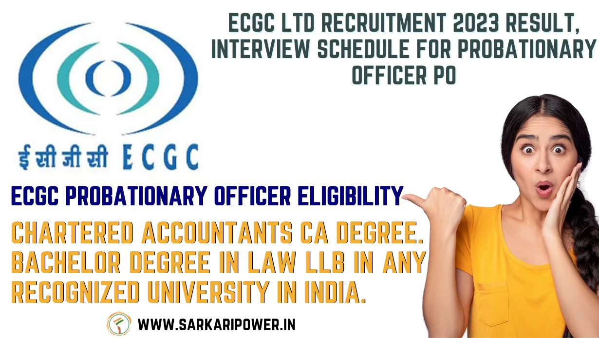 ECGC Ltd Recruitment 2023 Result, Interview Schedule for Probationary Officer PO