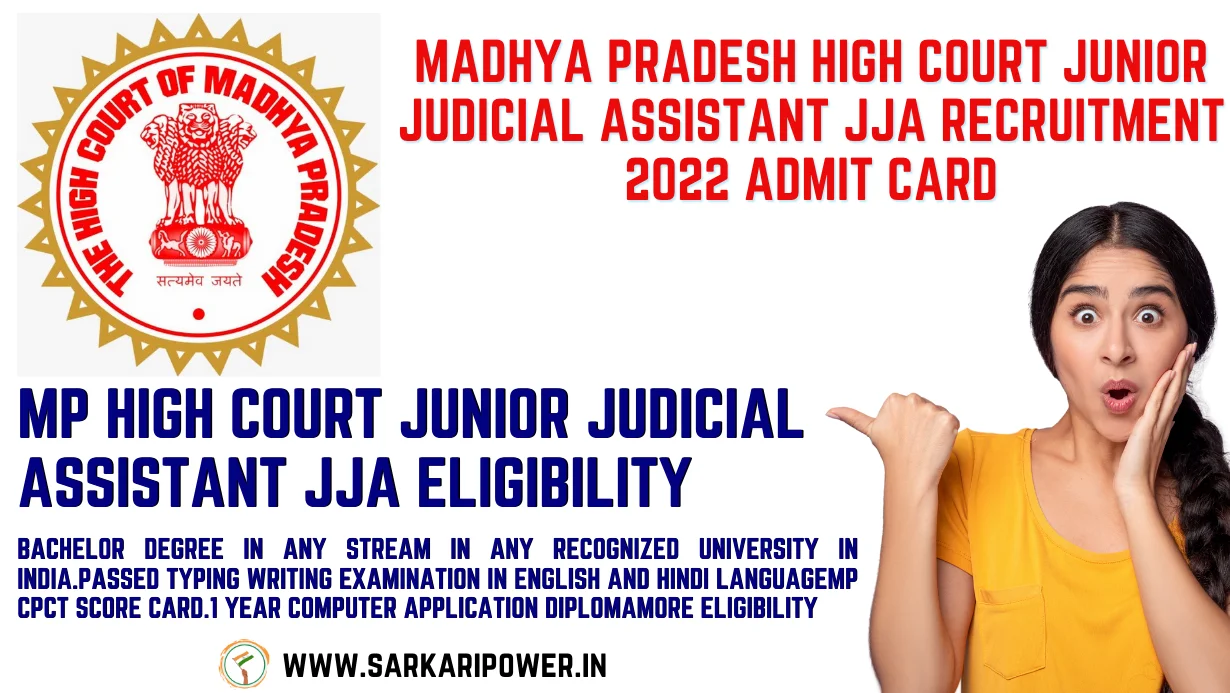 Madhya Pradesh High Court Junior Judicial Assistant JJA Recruitment 2022 Admit Card