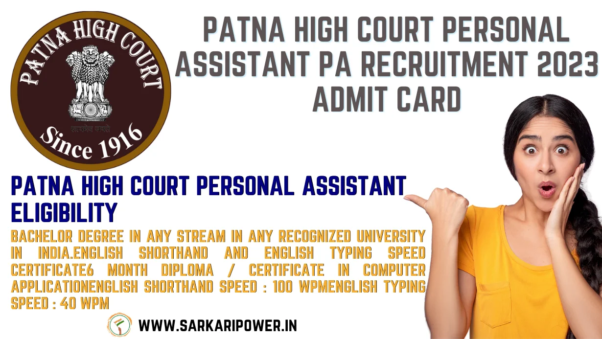 Patna High Court Personal Assistant PA Recruitment 2023 Admit Card