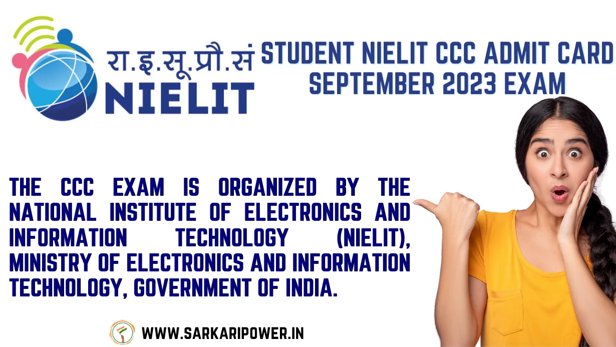 Student NIELIT CCC Admit Card September 2023 Exam