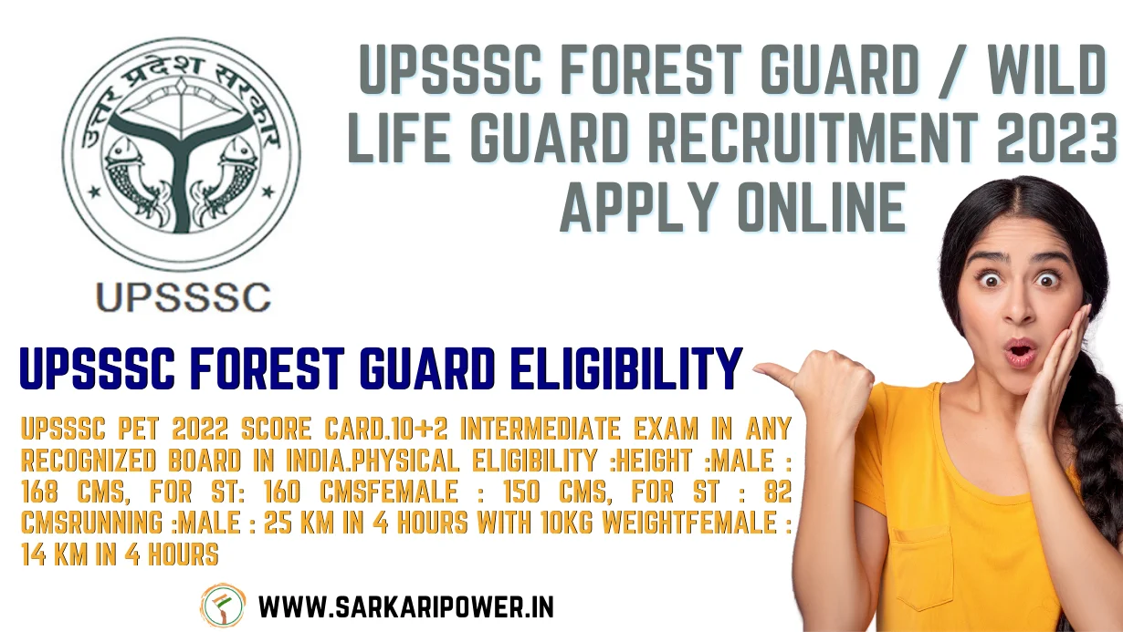 UPSSSC Forest Guard / Wild Life Guard Recruitment 2023 Apply Online