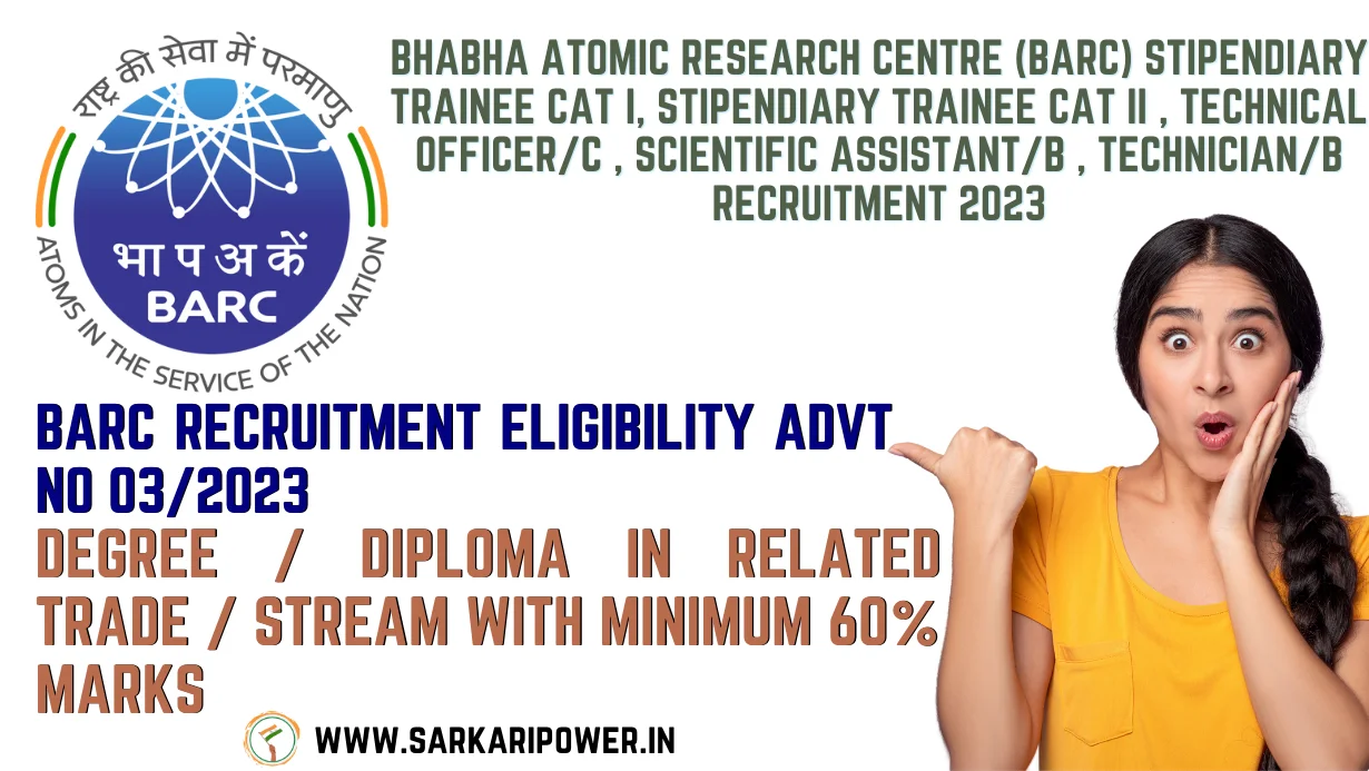 Bhabha Atomic Research Centre (BARC) Stipendiary Trainee Cat