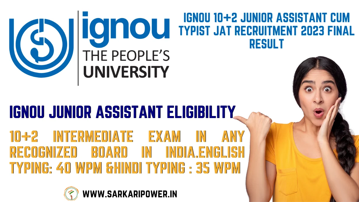 IGNOU 10+2 Junior Assistant Cum Typist JAT Recruitment 2023 Final Result