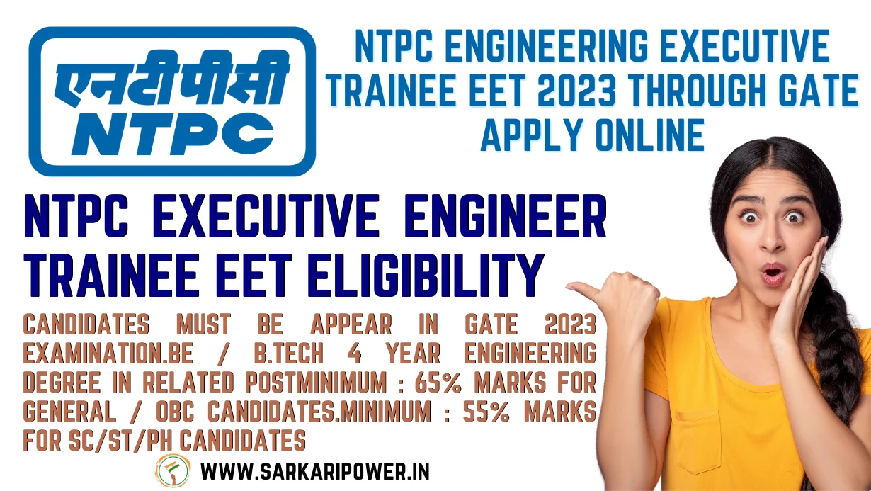 NTPC Engineering Executive Trainee EET 2023 Through GATE Apply Online