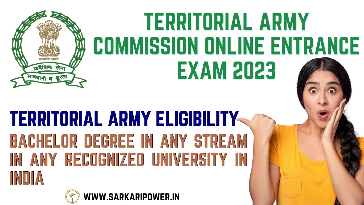 Territorial Army Commission Online Entrance Exam 2023