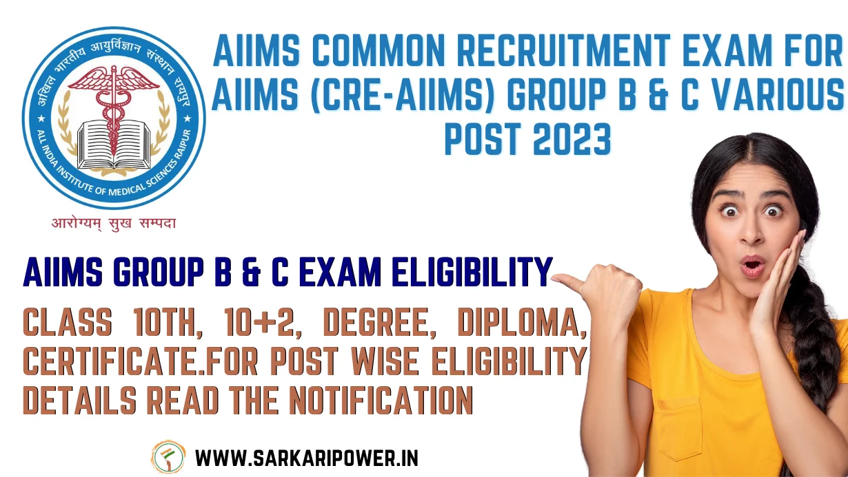 AIIMS Common Recruitment Exam for AIIMS (CRE-AIIMS) Group B & C Various Post 2023